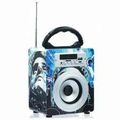 Amahousse Enceinte Bluetooth Et Radio Bleue 5 Watts