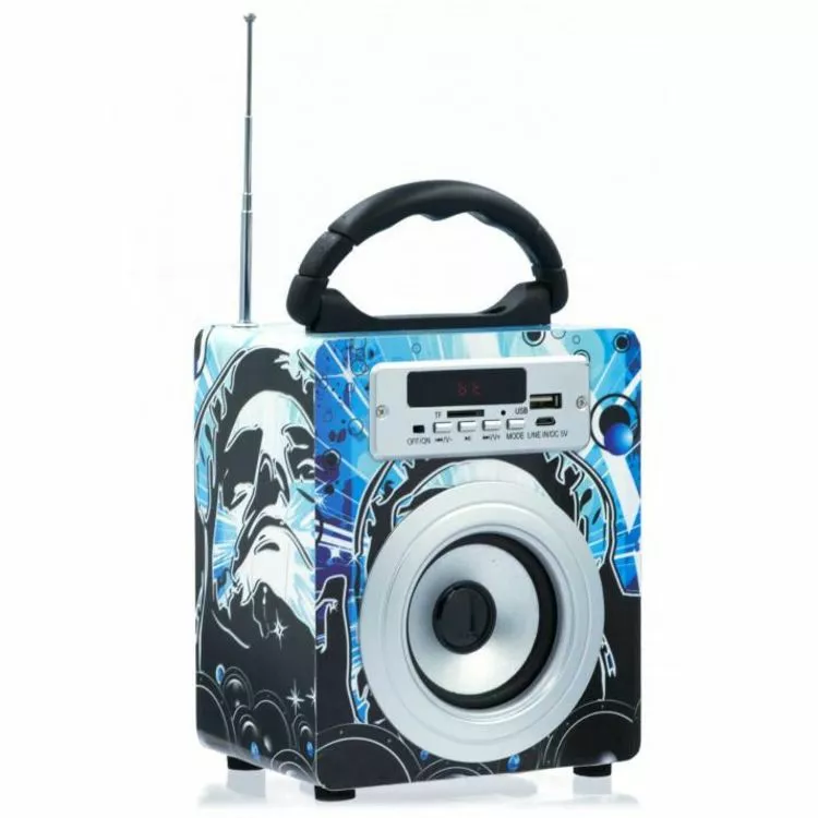 Amahousse Enceinte Bluetooth Et Radio Bleue 5 Watts 1 Amahousse Enceinte Bluetooth Et Radio Bleue 5 Watts