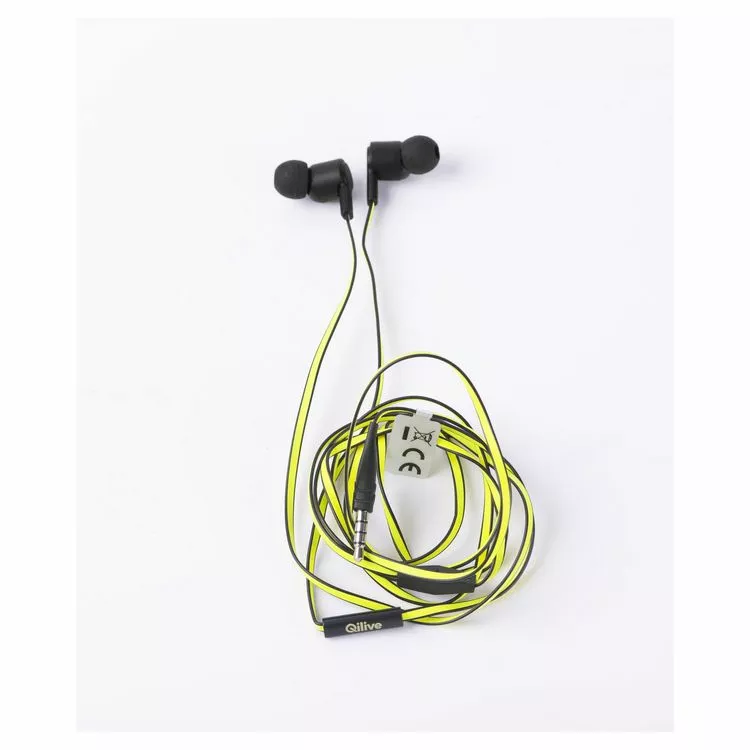 QILIVE Écouteurs Sport Filaires - Noir/Jaune - Q.1444 1 QILIVE Écouteurs Sport Filaires - Noir/Jaune - Q.1444