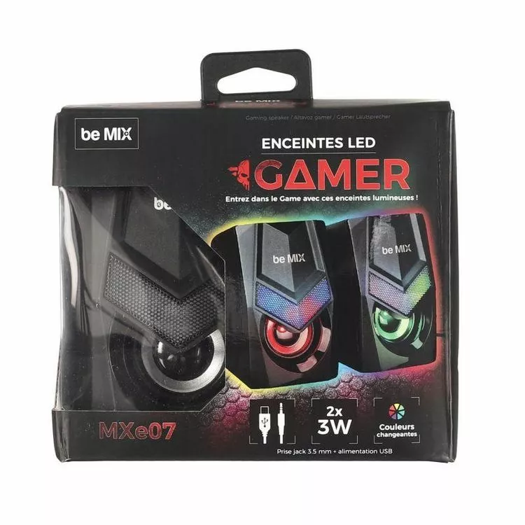 Paris Prix Lot De 2 Enceintes à Led Gamer 12cm Noir 4 Paris Prix Lot De 2 Enceintes à Led Gamer 12cm Noir – Image 4