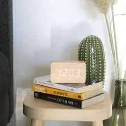 LIVOO Réveil Digital Aspect Bois