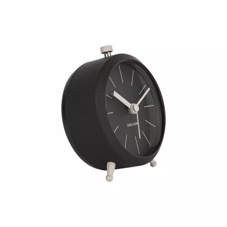 Karlsson Réveil Button En Métal - Noir 2 Karlsson Réveil Button En Métal - Noir – Image 2