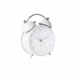 Karlsson Horloge Réveil Rétro Mr. White - Diam. 11 Cm - Blanc