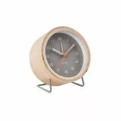 Karlsson Réveil Design Rond En Bois Et Métal - Gris