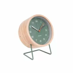 Karlsson Horloge Réveil En Bois Innate - Diam. 14 Cm - Vert