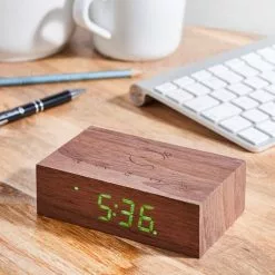 Gingko Réveil Flip Natural Walnut -Casque, écouteurs Soldes B2CD 2913