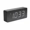 Karlsson Horloge Réveil En Bois Square - H. 9 Cm - Noir