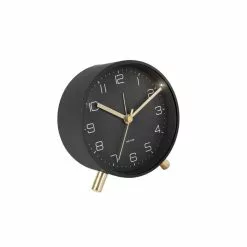 Karlsson Horloge Réveil En Métal Lofty - Diam. 11 Cm - Noir -Casque, écouteurs Soldes B2CD 2927