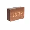Karlsson Horloge Réveil En Bois Square - H. 10 Cm - Marron