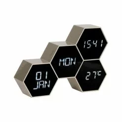 Karlsson Réveil Six 4 Facettes Hexagonale - Or