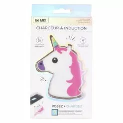 Paris Prix Chargeur à Induction Licorne 10cm Blanc & Rose -Casque, écouteurs Soldes B2CD 3040
