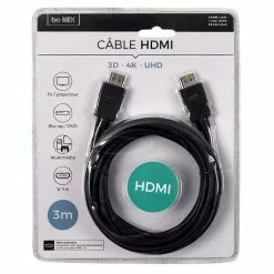 Paris Prix Câble HDMI Connexion 3M Noir -Casque, écouteurs Soldes B2CD 3066