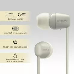 SONY Ecouteurs WIC100 Taupe 8 SONY Ecouteurs WIC100 Taupe -Casque, écouteurs Soldes B2CD 916