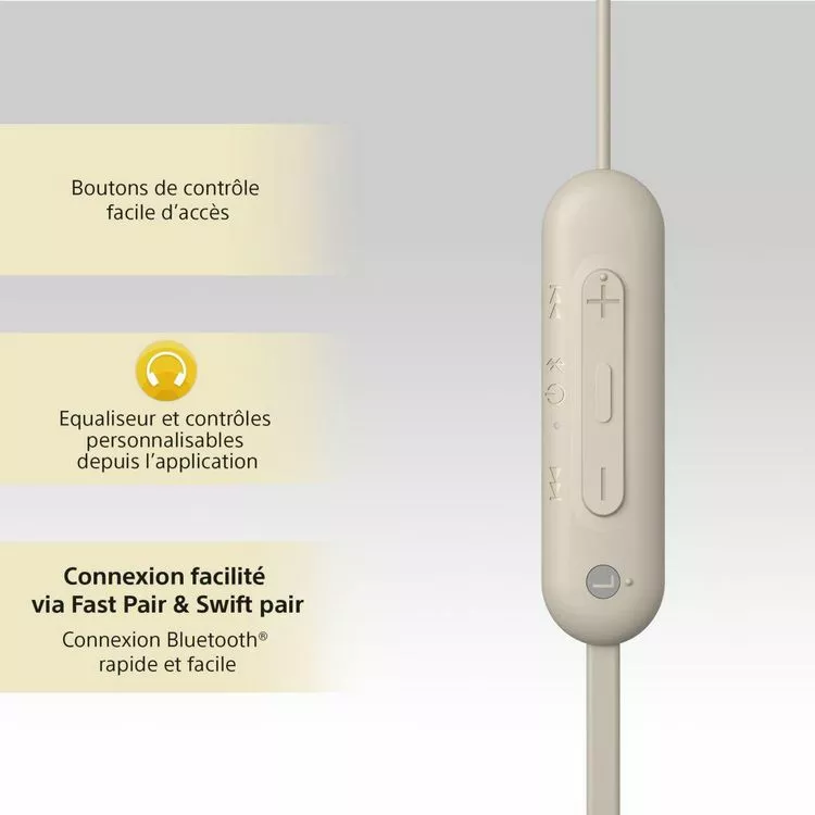 SONY Ecouteurs WIC100 Taupe 5 SONY Ecouteurs WIC100 Taupe – Image 5